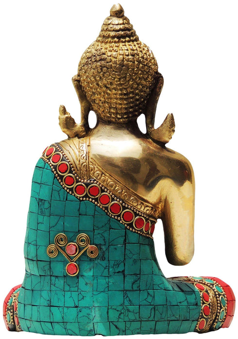 Brass Buddha Statue With Stone Finish 1Kg