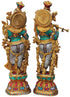 Brass Radha Krishna Pair Statue With Coral 32Kg