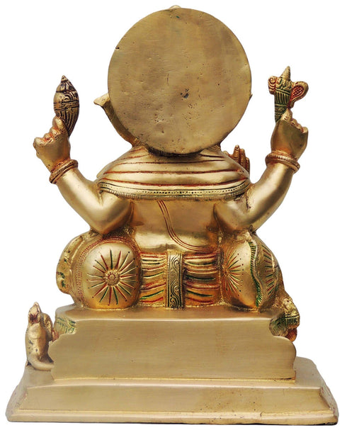 Brass Ganesh Ji With Colour God Statue 11.22Kg