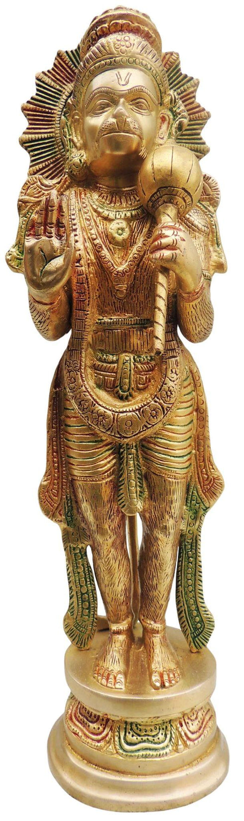 Brass Hanuman Ji Standing God Idol Statue 4.36Kg