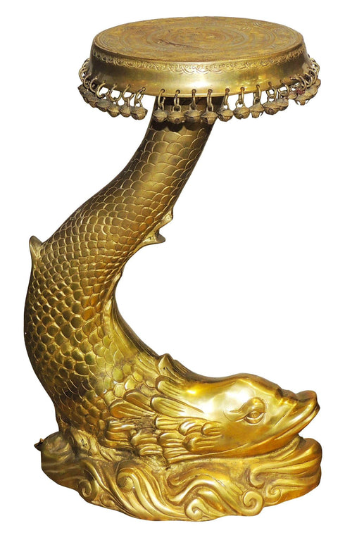 Brass Fish Side Table Stool Stand 12.21Kg