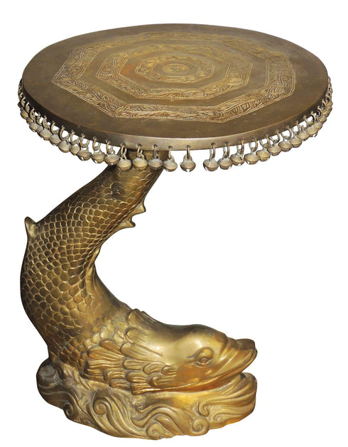 Brass Fish Stool For God Idol 15.36Kg