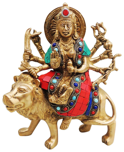 Brass Durga Ji God Idol Statue 2.29Kg