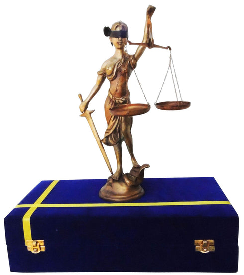 Brass Justice Lady Statue With Velvet Box 2Kg