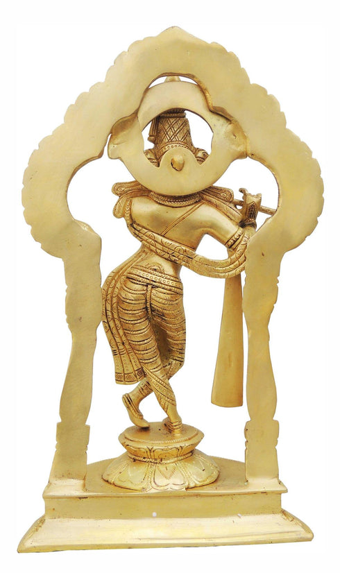 Brass Krishna Standing Darbar Sf Yellow 5.13Kg