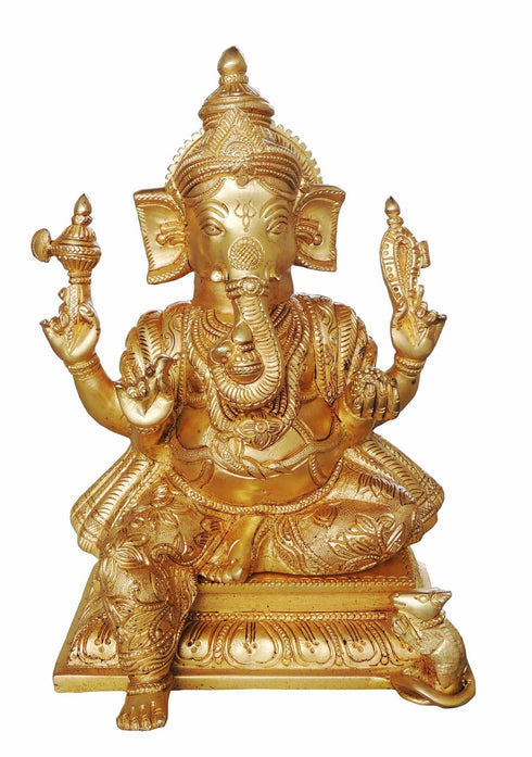 Brass Ganesh Ji Big Statue 3.9Kg