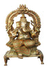 Brass Ganesh Big With Frame Statue 35.86Kg