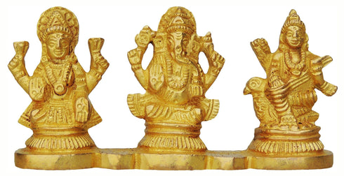 Brass Lgs On Same Base God Idol Statue 0.26Kg