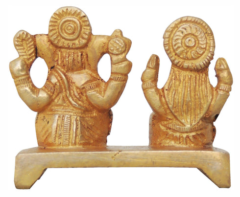 Brass Laxmi Ganesh One Base Statue 0.175Kg