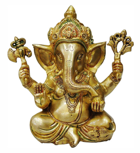 Brass Ganesh Ji God Idol Statue 4.093Kg