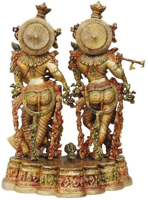 Brass Radha Krishna Platform God Idol 36.24Kg