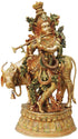 Brass Krishna With Cow Big Idol 33.14Kg