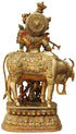 Brass Krishna With Cow Big Idol 33.14Kg