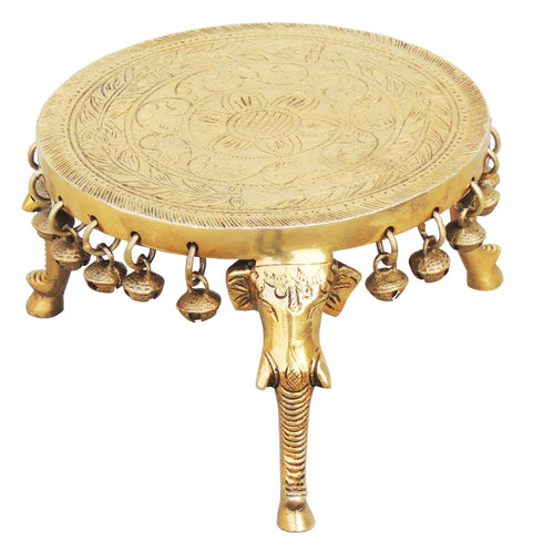 Brass Round Shape Chowki For God Idol1.3Kg