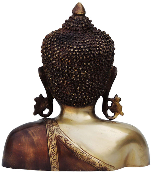 Brass Budha Head Antique Statue 4.42Kg