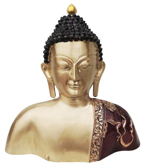 Brass Buddha Head And Chest Statue 9.62Kg