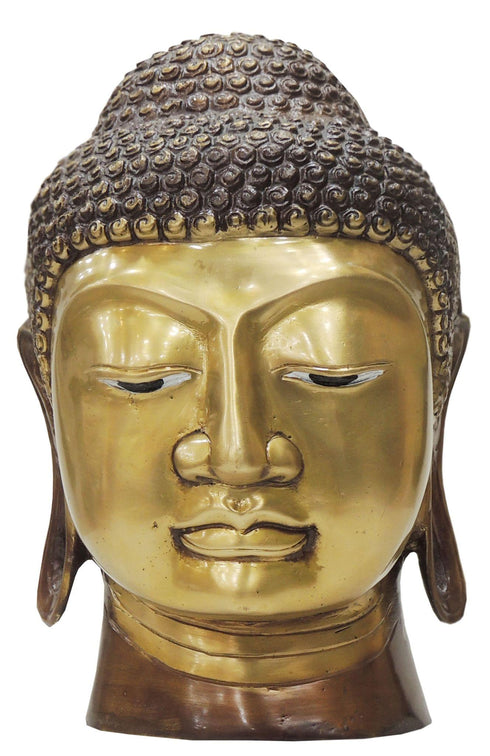Brass Buddha Head Statue 4.57Kg