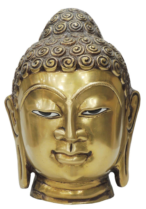 Brass Buddha Head Statue 5.97Kg