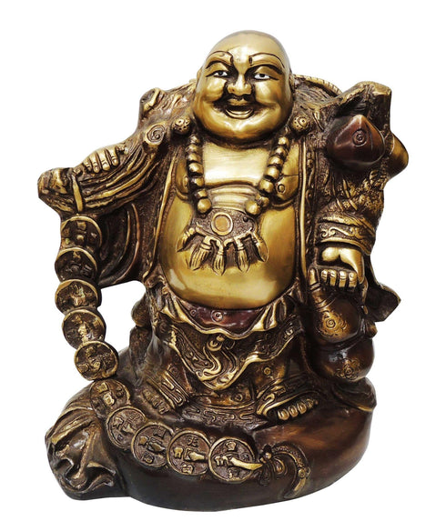 Brass Laughing Budha Antique Statue 6.04Kg