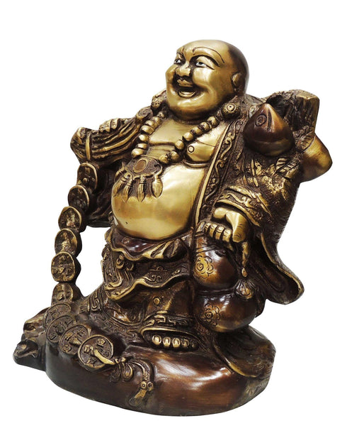 Brass Laughing Budha Antique Statue 6.04Kg