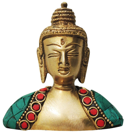 Brass Buddha Face Statue 0.34Kg