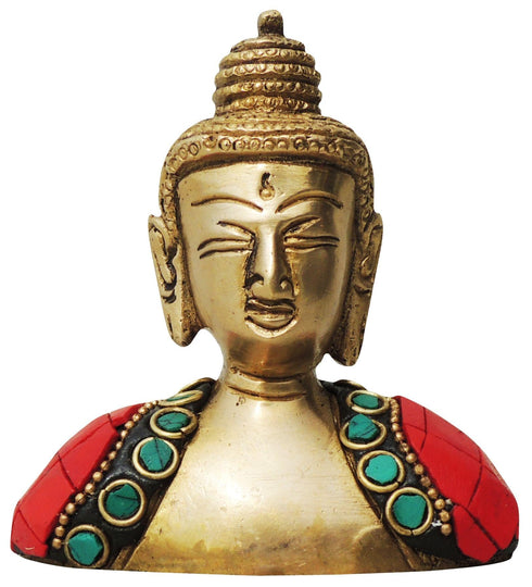 Brass Buddha Face Statue 0.34Kg