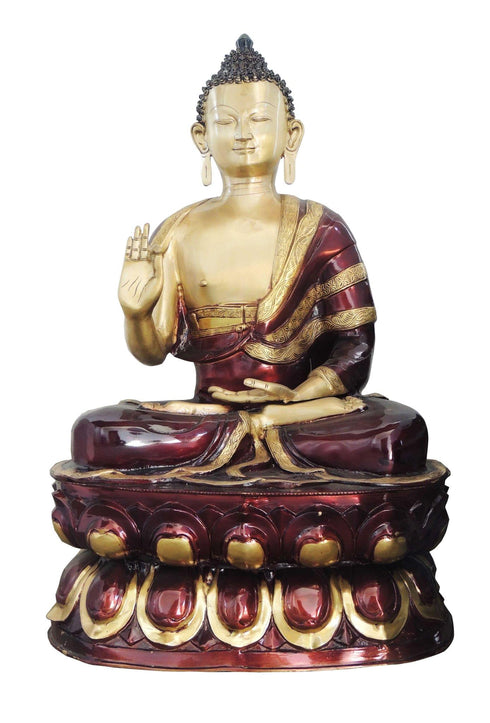 Brass Budha Statue With Antique Finish 45Kg