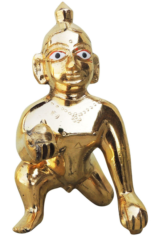 Brass Laddu Gopal God Idol Statue 0.565Kg