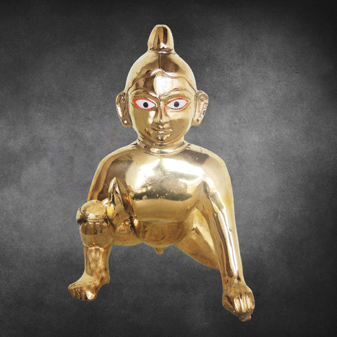 Brass Laddu Gopal God Idol Statue 2.82Kg