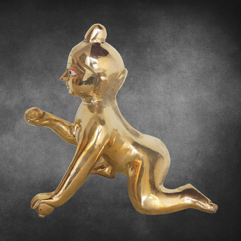 Brass Laddu Gopal God Idol Statue 2.82Kg