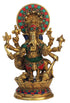 Brass Drishti Ganesh Stone Statue 2.3Kg