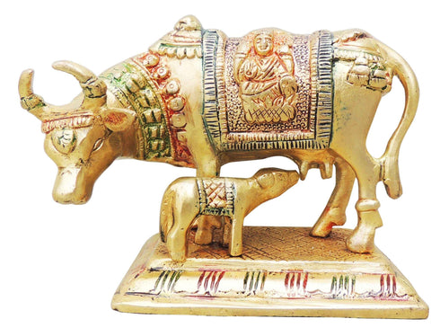 Brass Cow With Calf Statue 1.025Kg