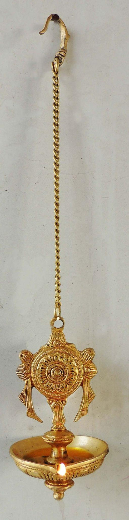 Brass Wall Hanging Shank Antique Deepak 0.665Kg