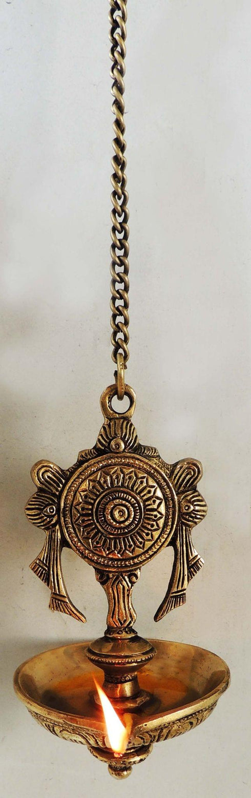 Brass Wall Hanging Shank Antique Deepak 0.68Kg