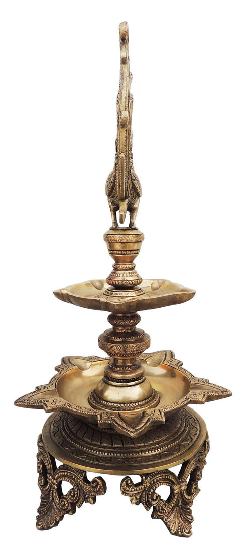Brass Hen (Murga) Deepak Statue 4.375Kg