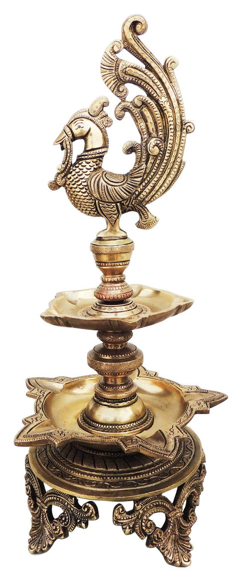 Brass Hen (Murga) Deepak Statue 4.375Kg