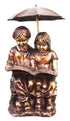 Brass Sitting Child With Umbrella Statue 17Kg