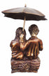 Brass Sitting Child With Umbrella Statue 17Kg