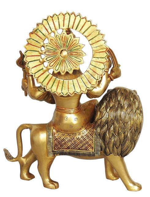Brass Durgaji Colour Goddess Idol Statue 5.6Kg