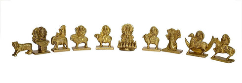 Brass 9 Planets Navagraha Statue 3.02Kg
