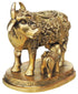 Brass Cow With Calf Statue 2.2Kg