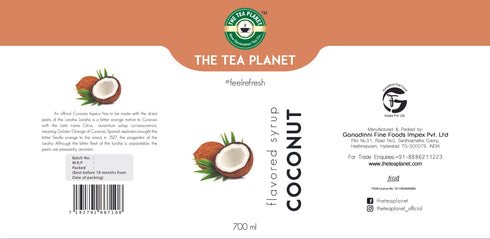 The Tea Planet Coconut Syrup 700 ml