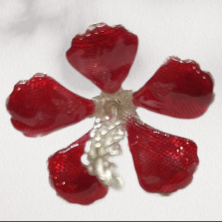 Pure Silver Red Hibiscus Flowers 7g