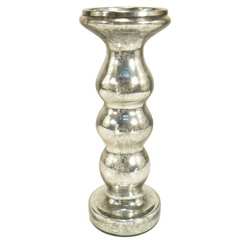 Glass Candle Holder  3.8"X 8.6" HT