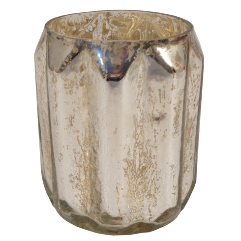 Glass Candle Holder 4.2" X 9.4" HT