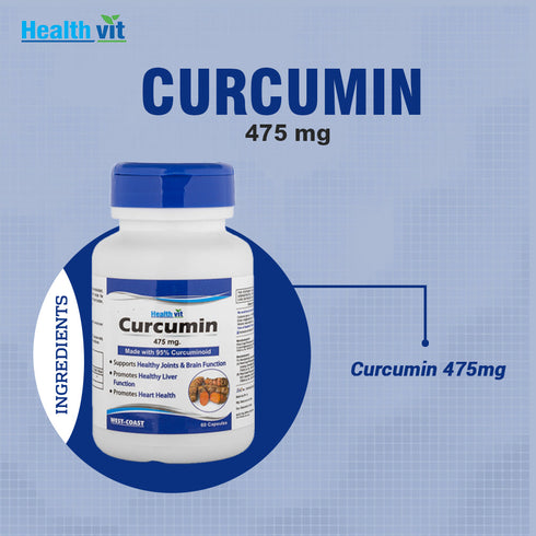 HealthVit Curcumin (Curcumin Extract 95%) 475mg Capsule