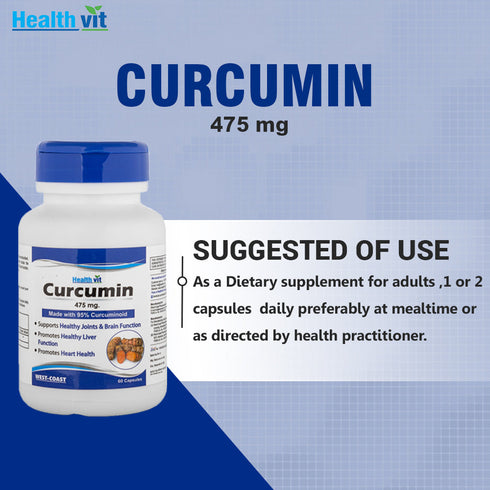 HealthVit Curcumin (Curcumin Extract 95%) 475mg Capsule