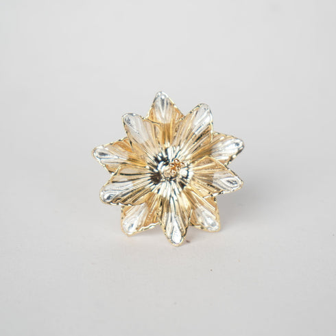 Pure Silver Shiny Golden Flowers 7g 1 Pcs