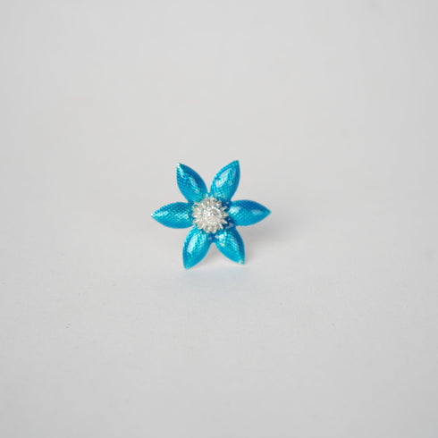 Pure Silver Enamel Blue Flowers 5g (Pack of 2)