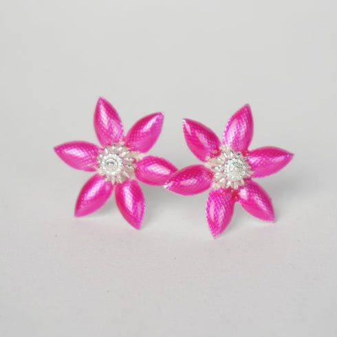 Pure Silver Enamel Pink Flowers 5g (Pack of 2)